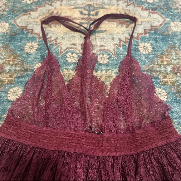 Victoria’s Secret Burgundy lace babydoll dress/top size XS - Picture 5 of 8